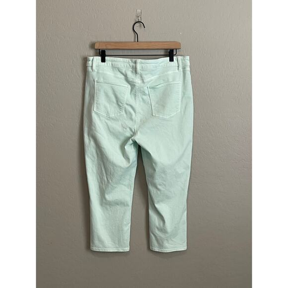 Talbots Women's Straight Leg Cropped Jean Cool Mint - 14 Petite - Picture 2 of 6